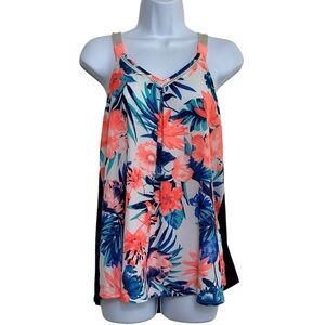 Jolt Multicolored Floral V Neck Tank Top Women’s Medium